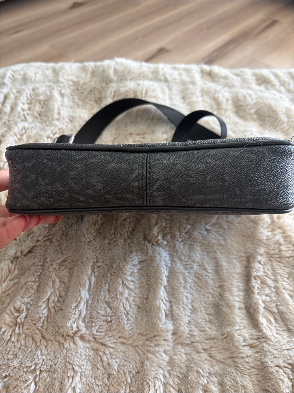 Michael Kors Black Crossbody Bag with Embossed MK Medallion - Picture 2 of 9
